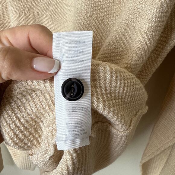 Jachs Men's Mixed Stitch Waffle Sweater Henley XL Pattern Cream Long Sleeves‎ - Picture 11 of 11